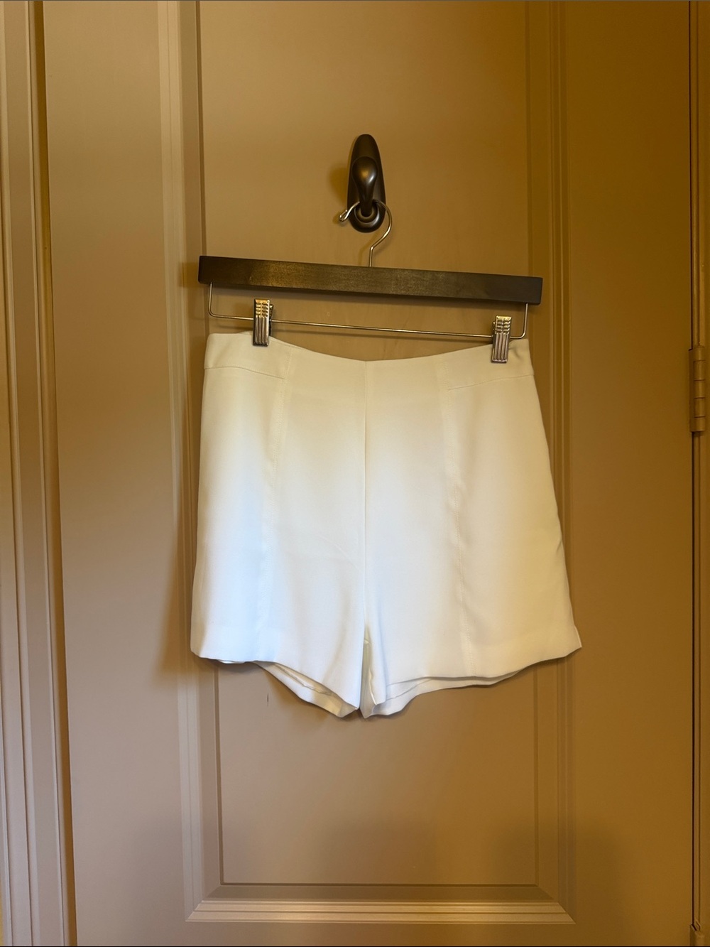 High-Waist White Women's Tailored Shorts